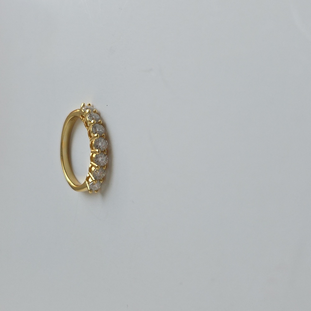 Elegant Gold 7 Stone moissanite Half Eternity Women's Ring Size 5